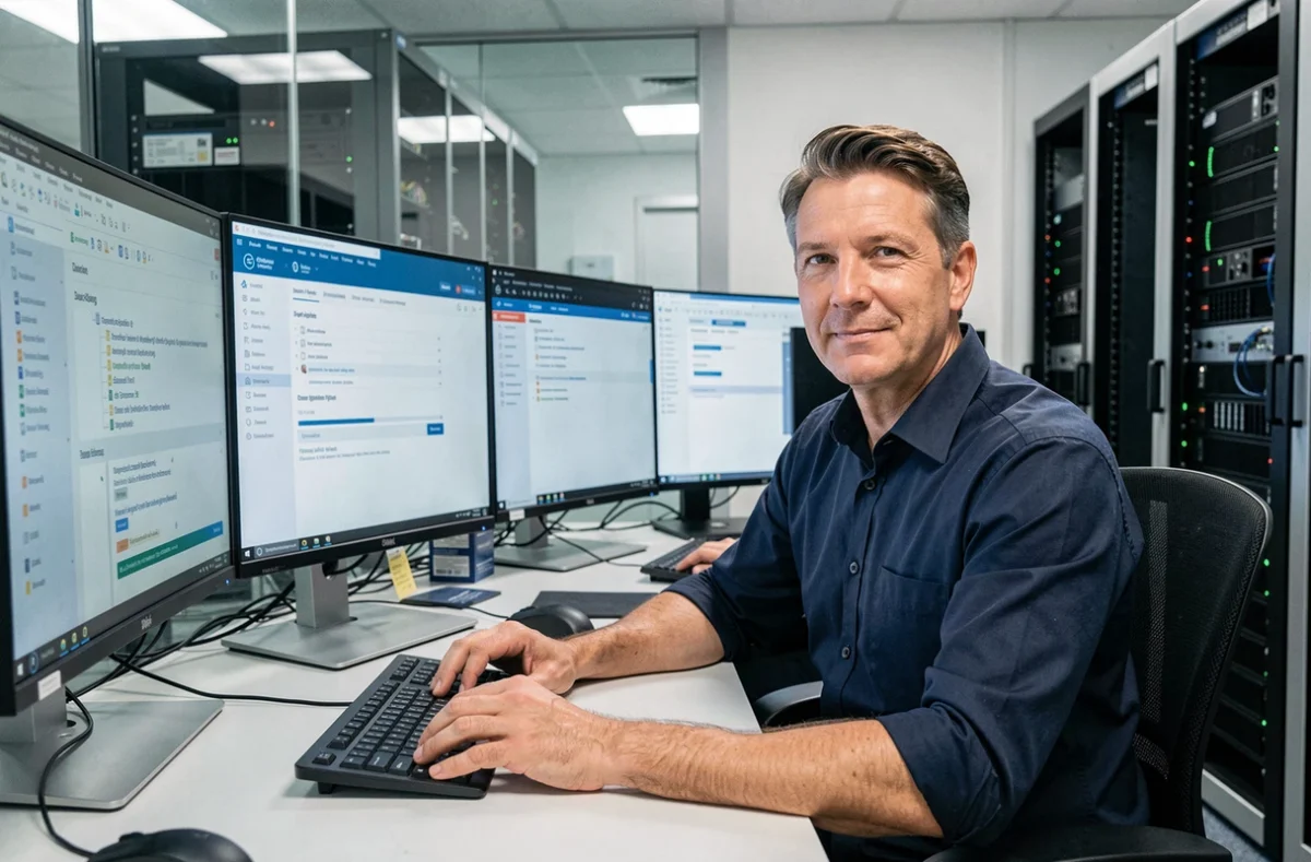 Consultant informatique d'Axiome Informatique gérant des logiciels métier et des applications web professionnelles