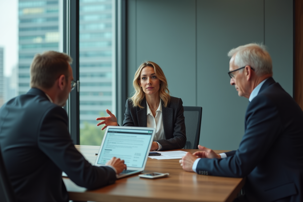 Femme comptable en réunion avec un client lors d